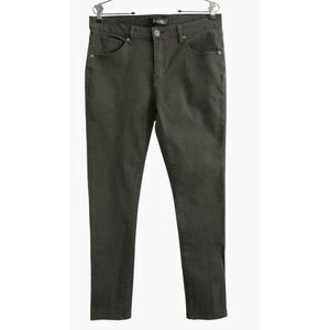 April Jeans Dark Olive Mid Rise Stretchy Skinny Jeans Sz 15